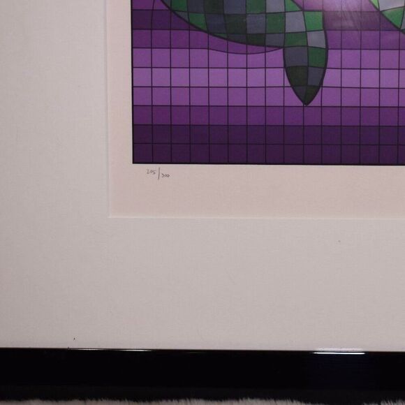 Victor Vasarely Tennis Player Signed & Numbered Limited Edition Serigraph Framed - Picture 8 of 10